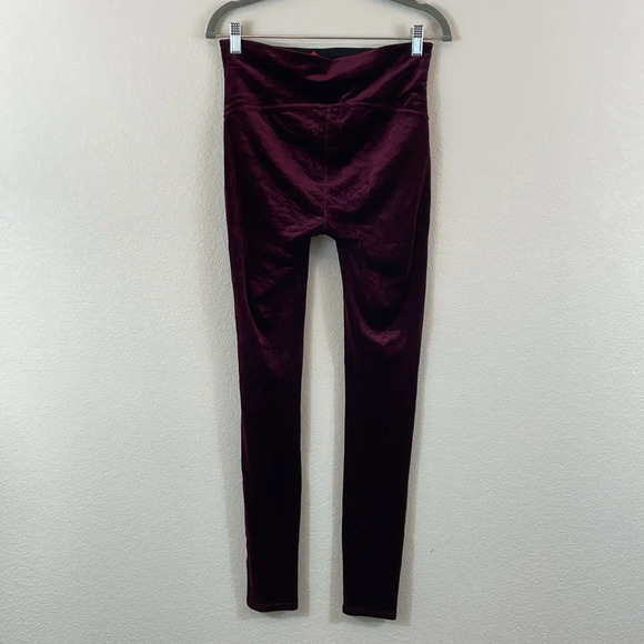 Spanx dark burgundy velvet leggings size large - Picture 4 of 6